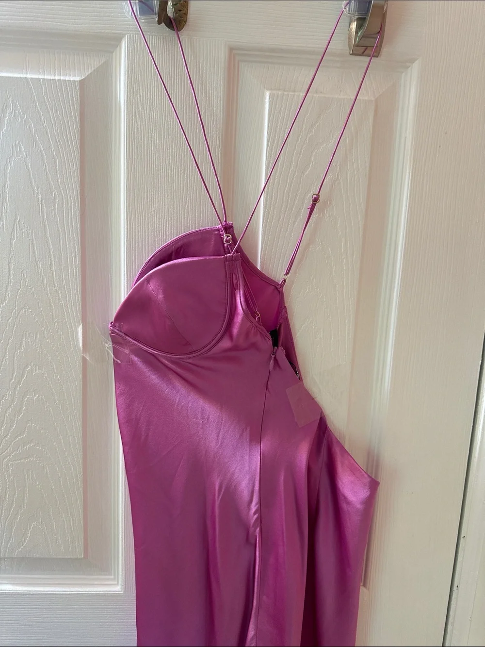 SER.O.YA Pink Silk Asymmetric Sweet Heart Neckline Long Dress Size S - Picture 9 of 16